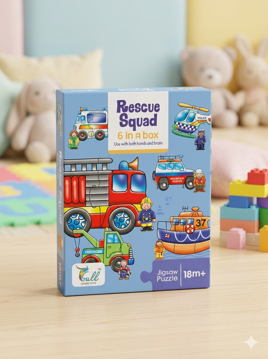 6-in-1 Rescue Squad Jigsaw Puzzle Set