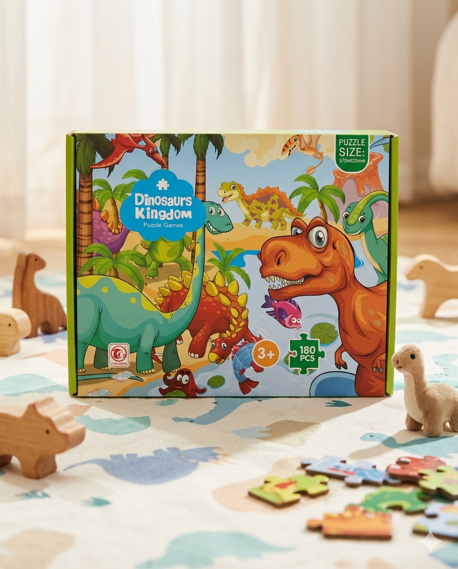 Dinosaur Kingdom Puzzle Set (180 pieces)