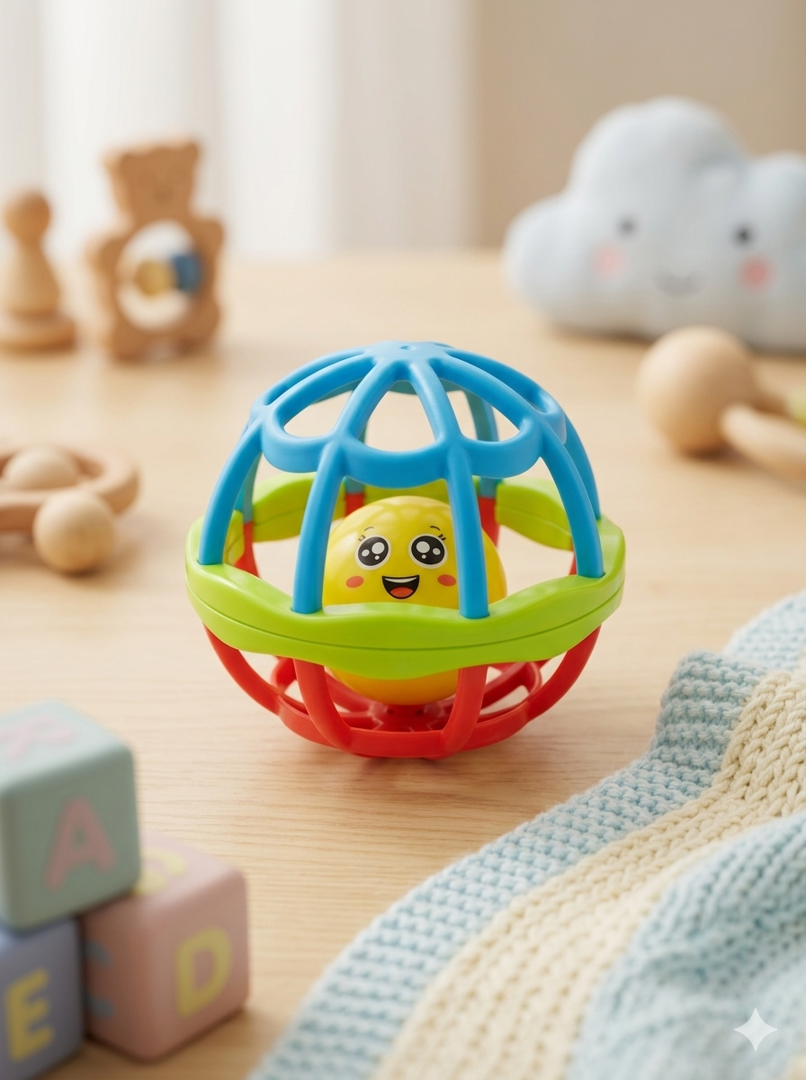 Happy Face Rattle Ball