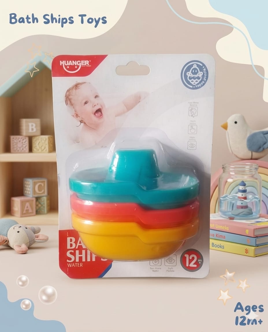 HUANGER Colorful Stacking Bath Ships Toy Set
