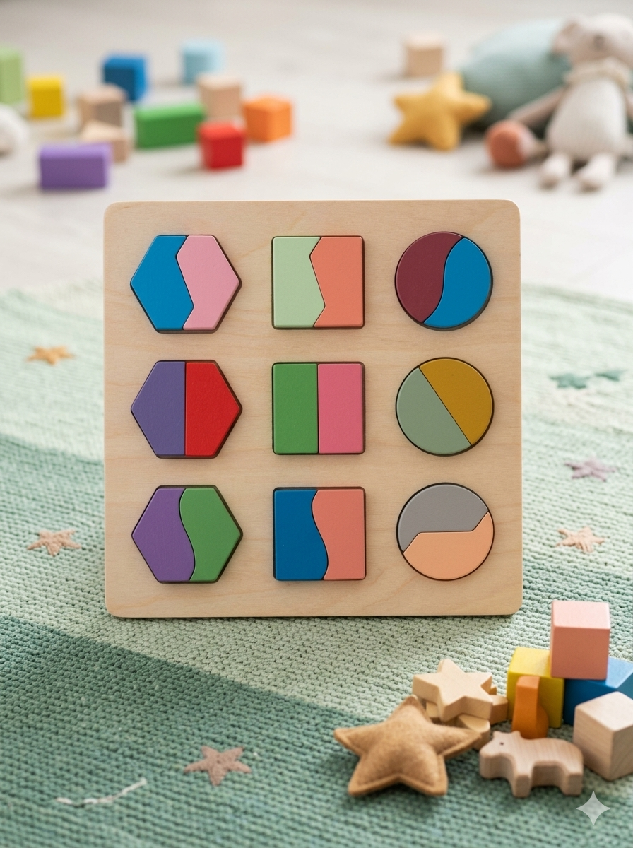 Montessori Wooden Geometric Shapes Puzzle