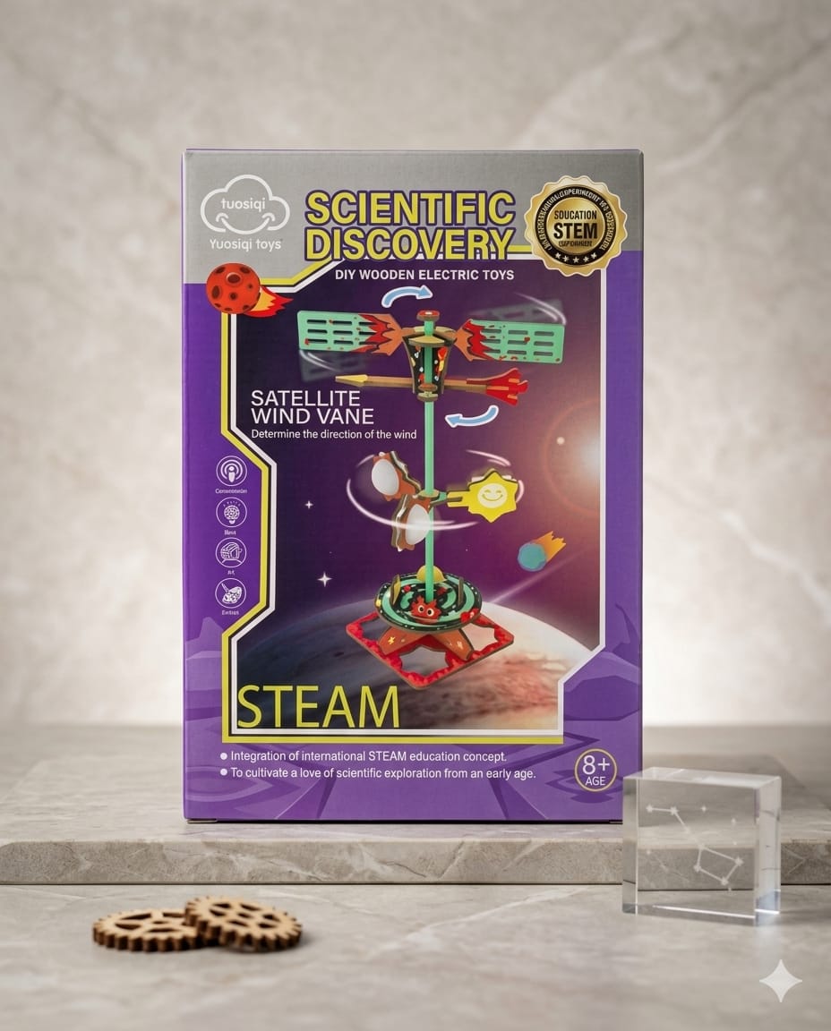 Satellite Wind Vane DIY Wooden STEAM Kit